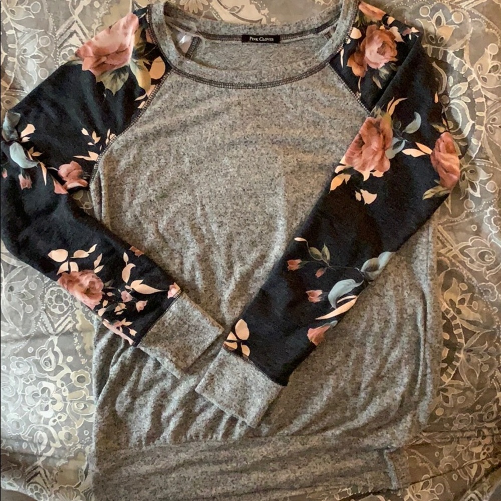 Floral and Grey Sweater